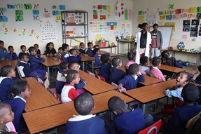 Primary school students in class Ethiopia